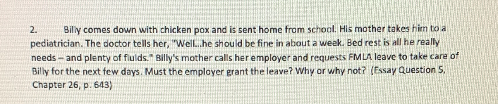 from school. His mother takes him to a pediatrician. The doctor tells