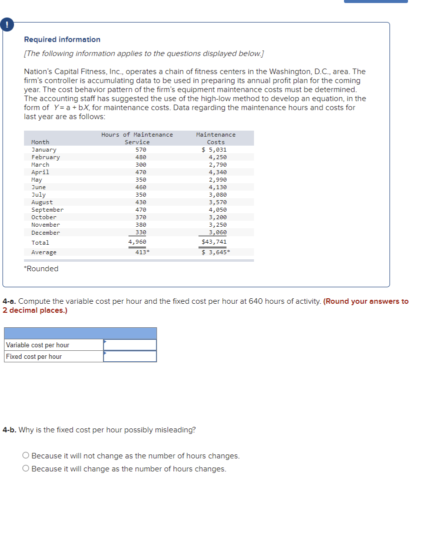  Required information [The following information applies to the questions displayed below.]