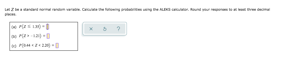 Let Z be a standard normal random variable. Calculate the following