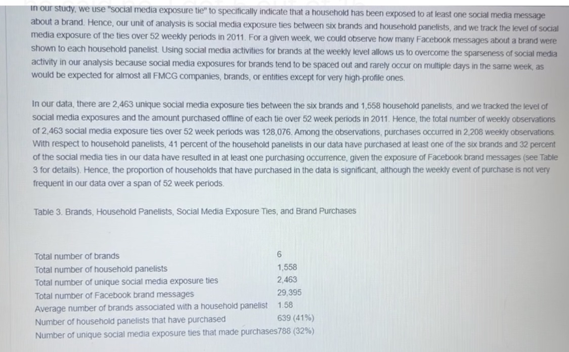 InstructionsReview the data from Table 3 of the article. Using this data