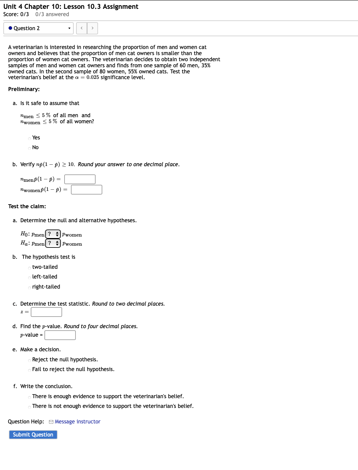  Unit 4 Chapter 10: Lesson 10.3 Assignment Score: DB 013 answered