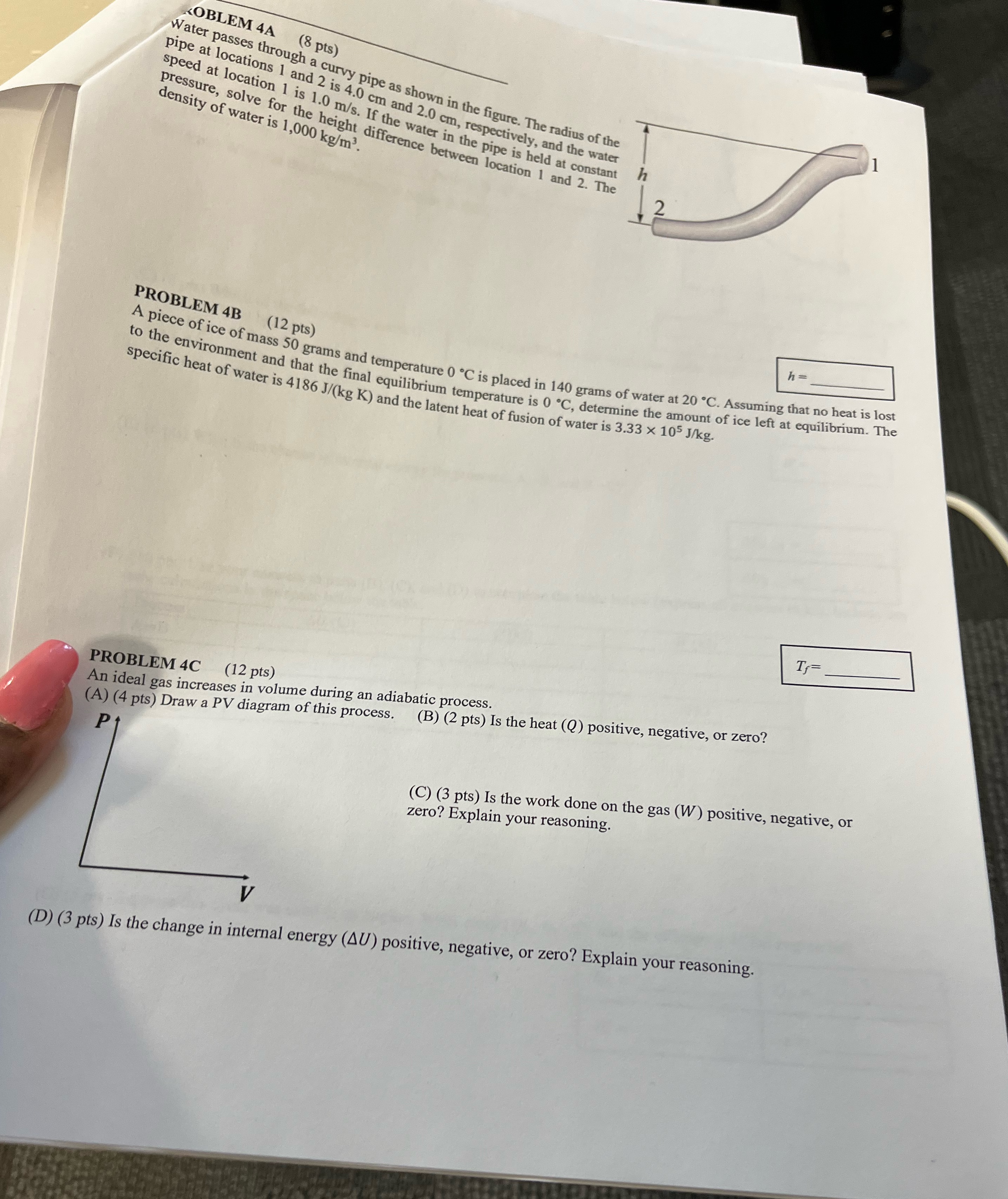 Please answer everything on the page with work ROBLEM 4A (8 pts)