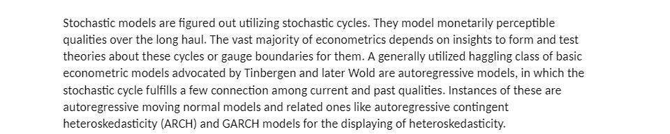 perceptible qualities over the long haul. The vast majority of econometrics depends