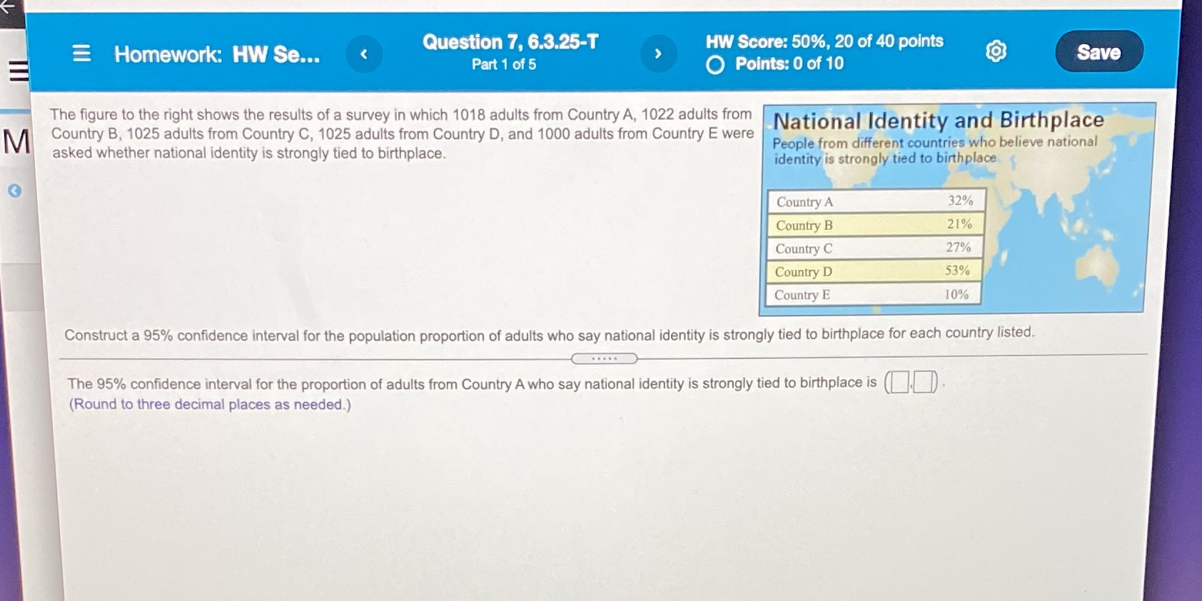 Answers for countries A through E please! Homework: HW Se... Question 7,