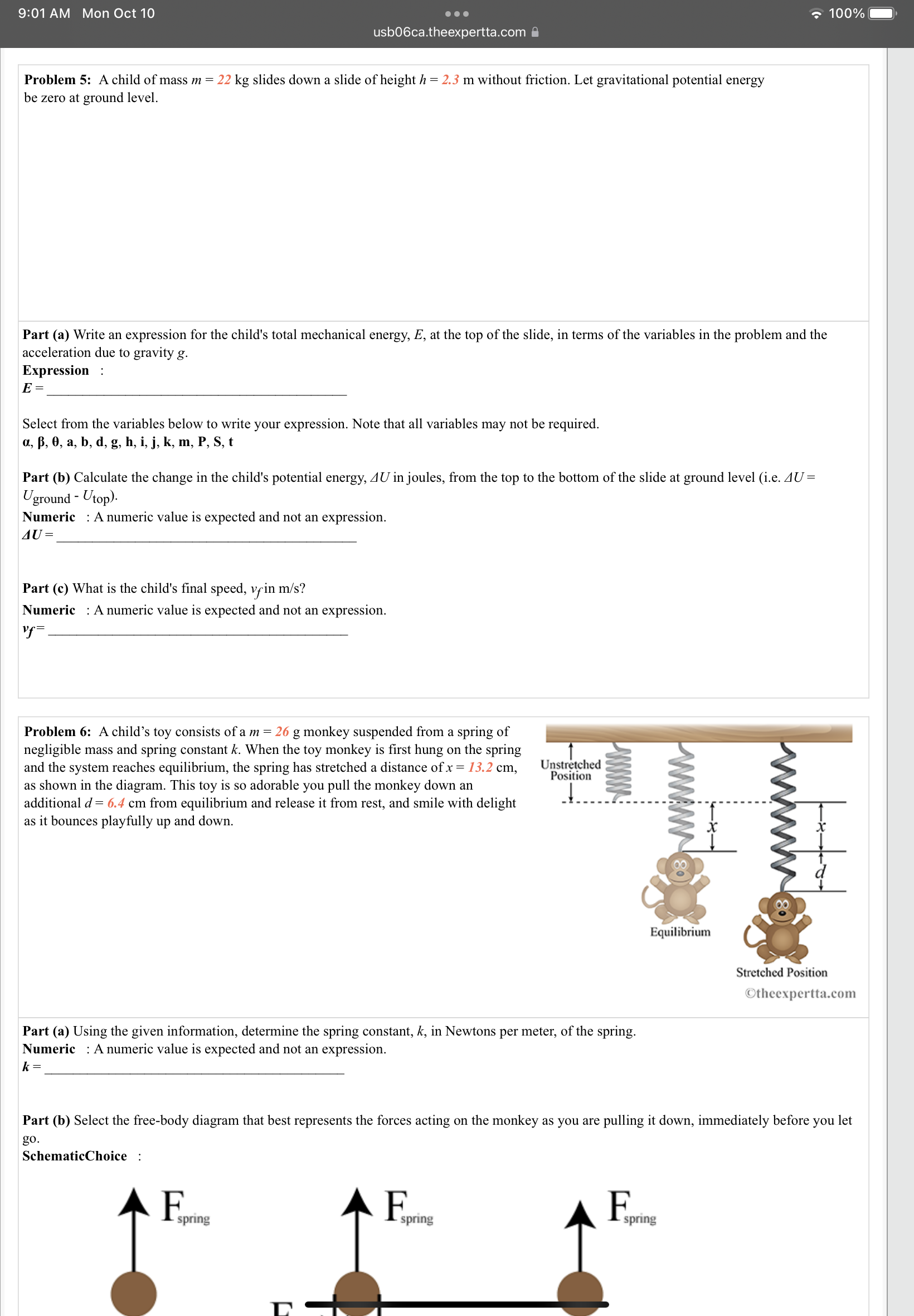 N/m. Part (a) If you want to store 190 J of energy