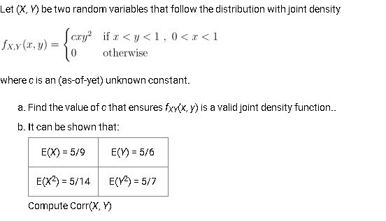Let (X, V) be two random variables that follow the distribution with
