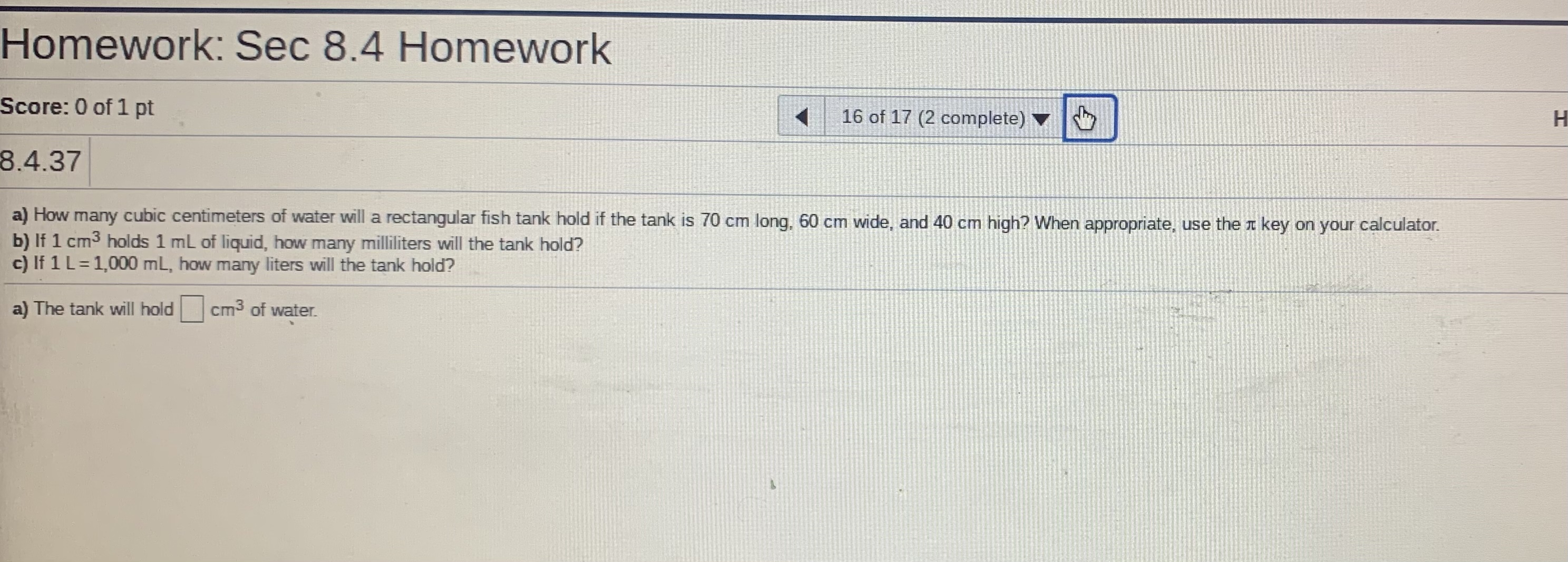 1 part Clear All Check Answer remainingHomework: Sec 12.2 Homework Score: 0