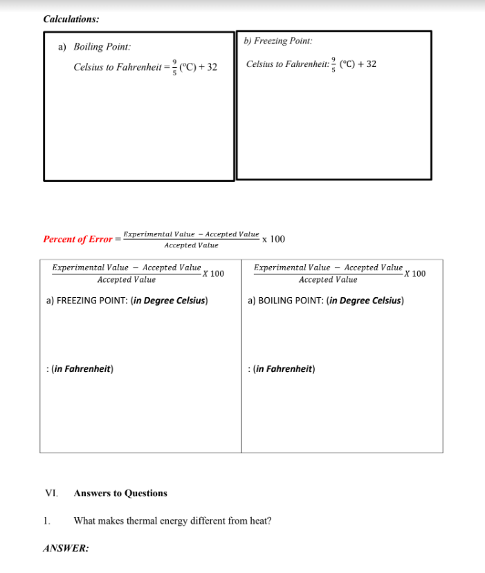 + 32 Percent of Error = Experimental Value - Accepted Value x