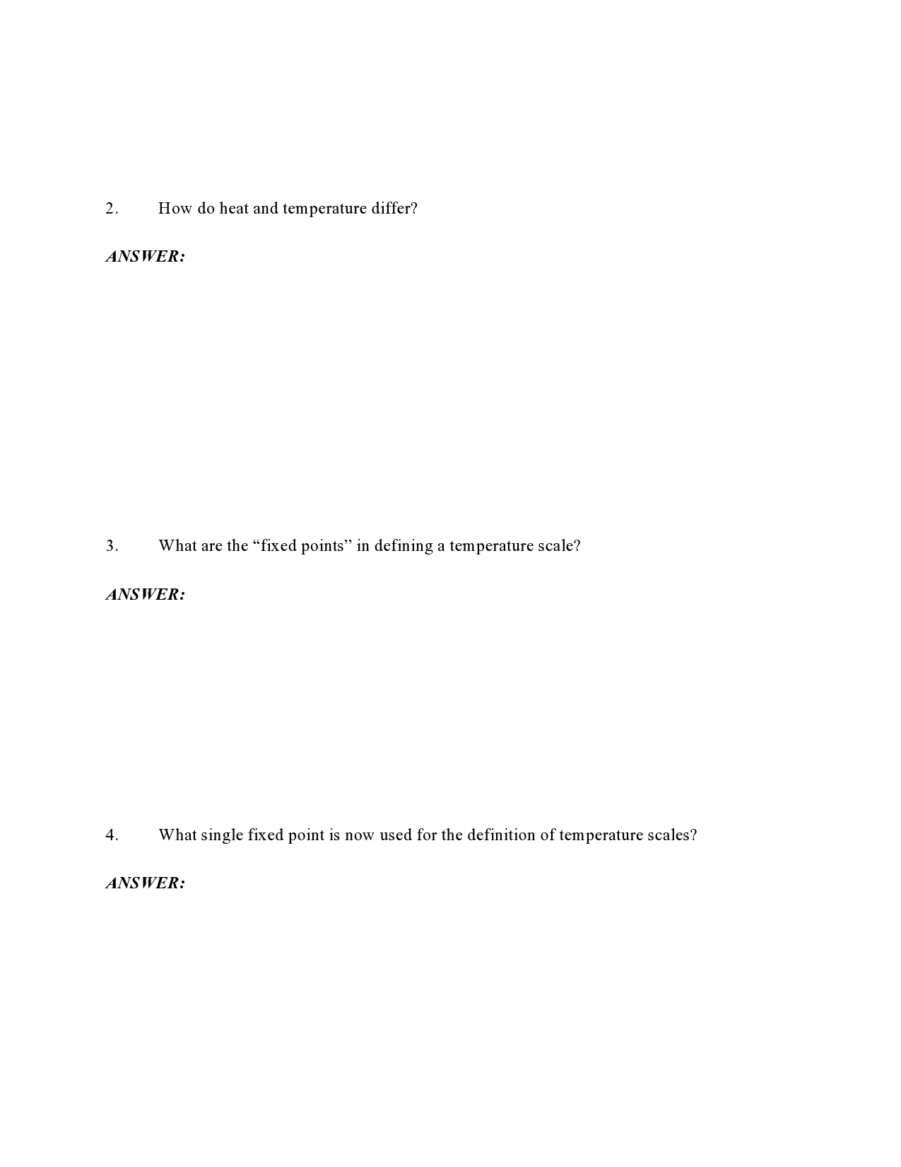 (in Degree Celsius) a) BOILING POINT: (in Degree Celsius) : (in Fahrenheit)