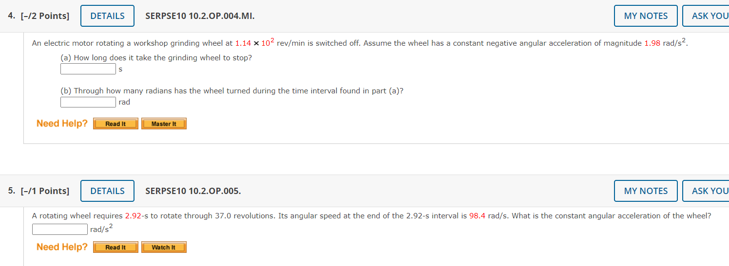 Please take your time to do these "Rotational motion and angular