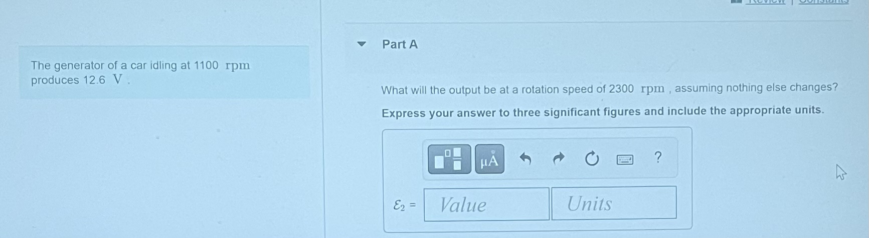 (to the right) at a constant Part of a single rectangular loop