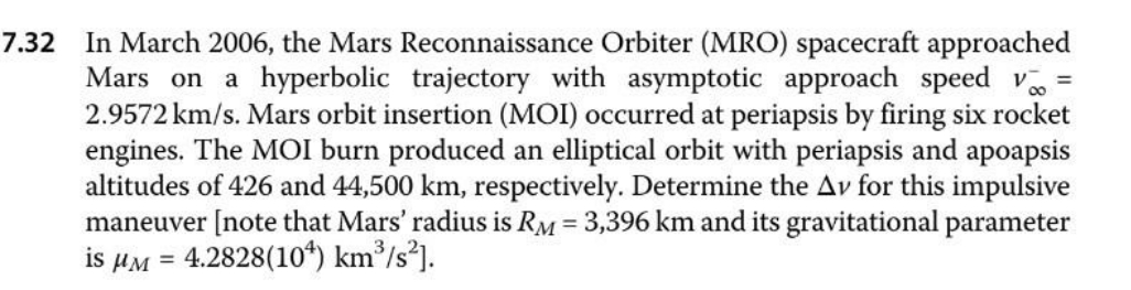 Advanced physics... Determine the Delta-V in km/s for the described maneuver by