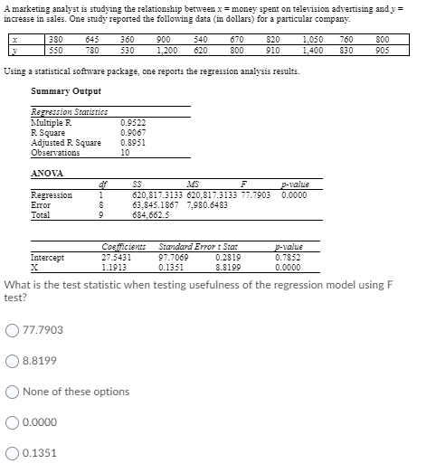 of these optionsConsider the following two independently chosen samples: n Based on