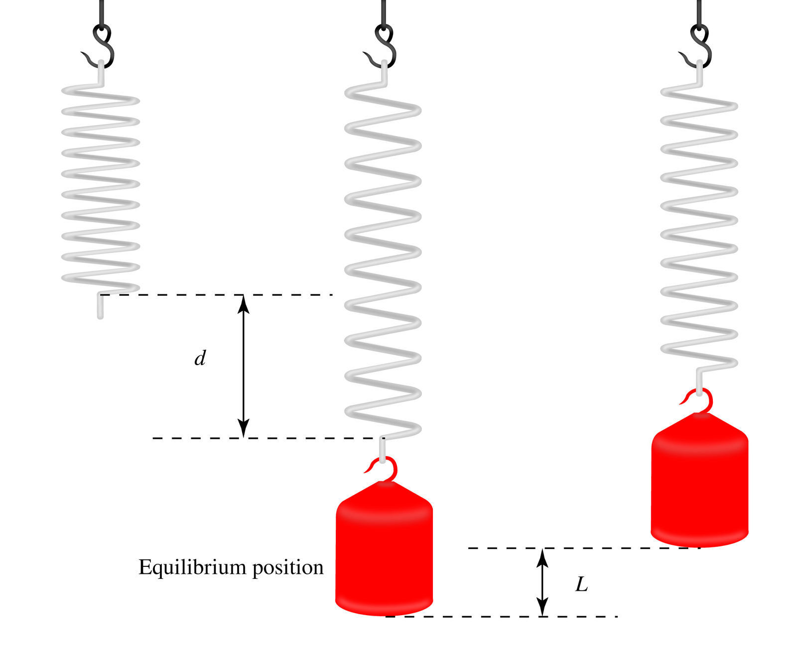 An ideal spring hangs from the ceiling. A 2.15kg mass is hung