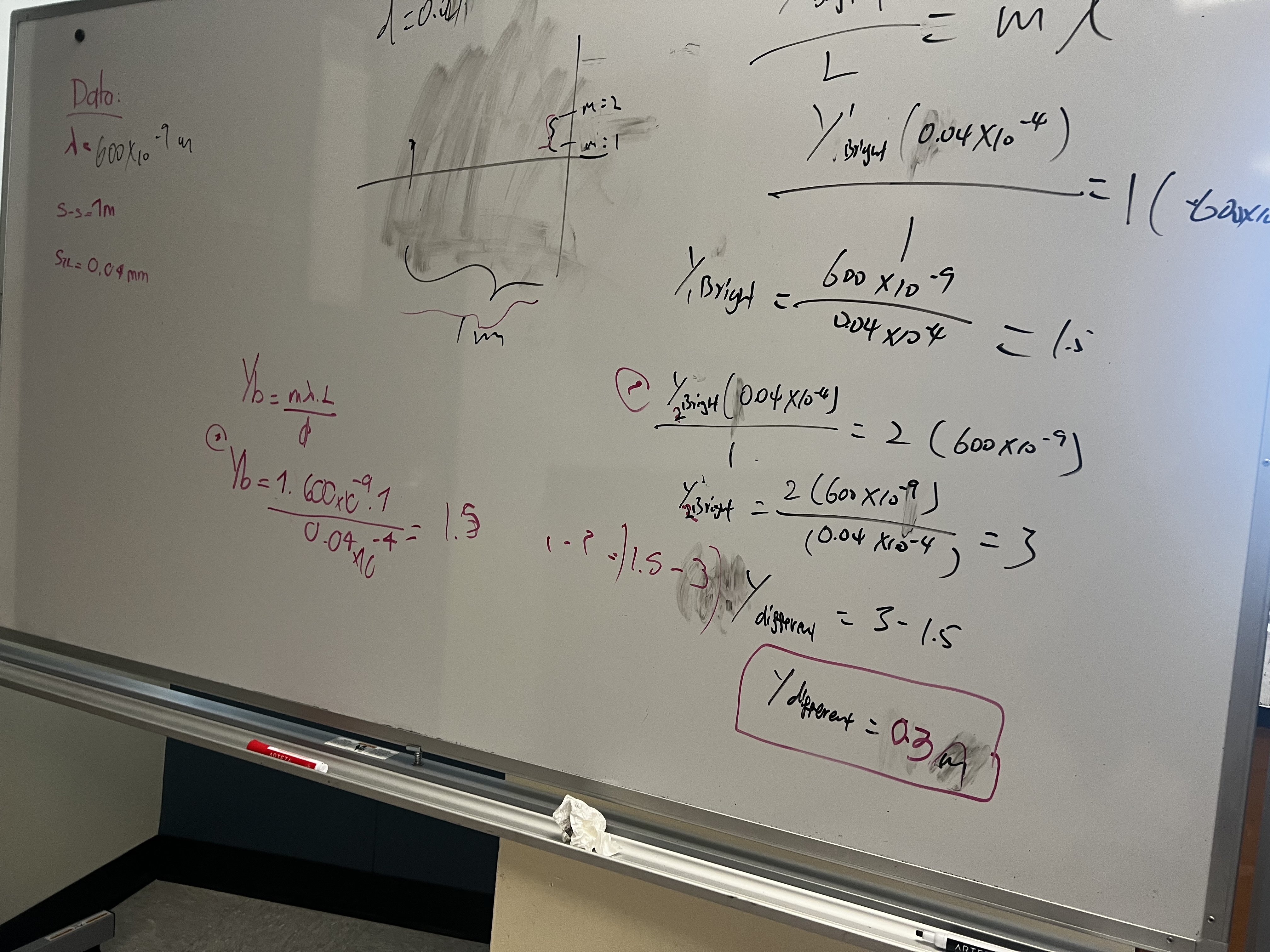 In your single-slit experiment, how did the width of the central maximum