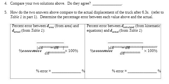 do the two answers above compare to the actual displacement of the