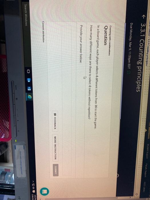  Student Support Counting principles Faculty Support HCC Lerary + 3.3.1 Counting