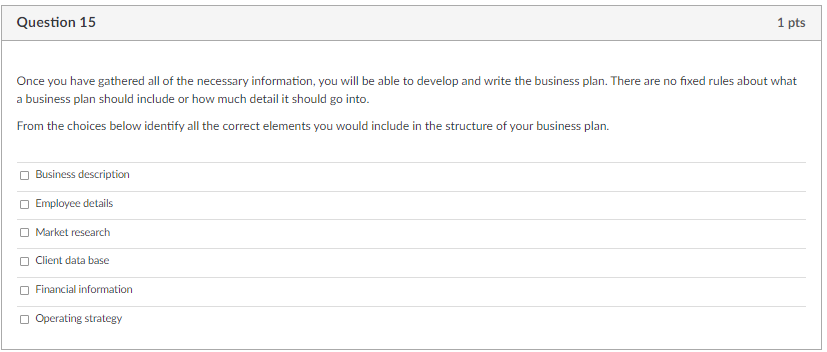 business O Provide clarity about the business O To help avoid bringing