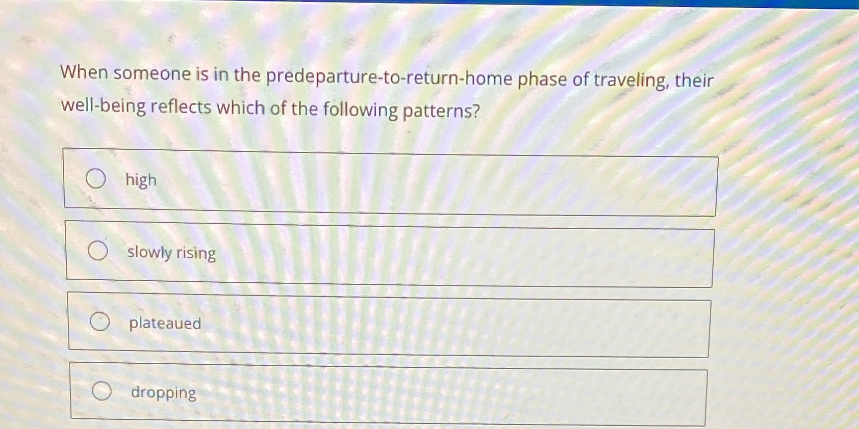 I think it's slowly rising but it's a confusing question When someone