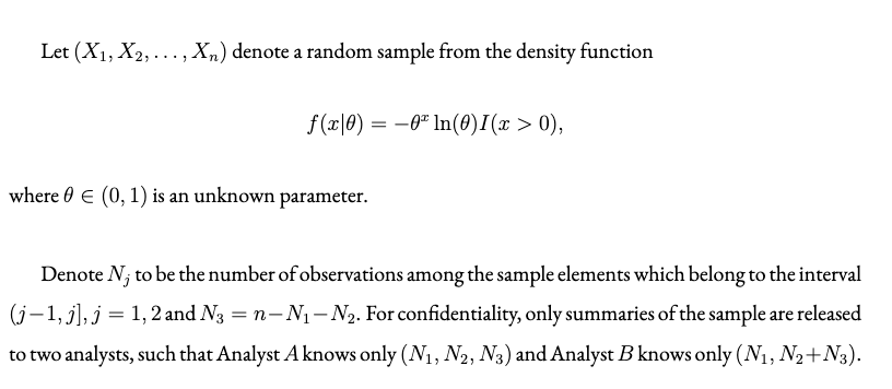 Let (X1, X2, ..., Xn) denote a random sample from the
