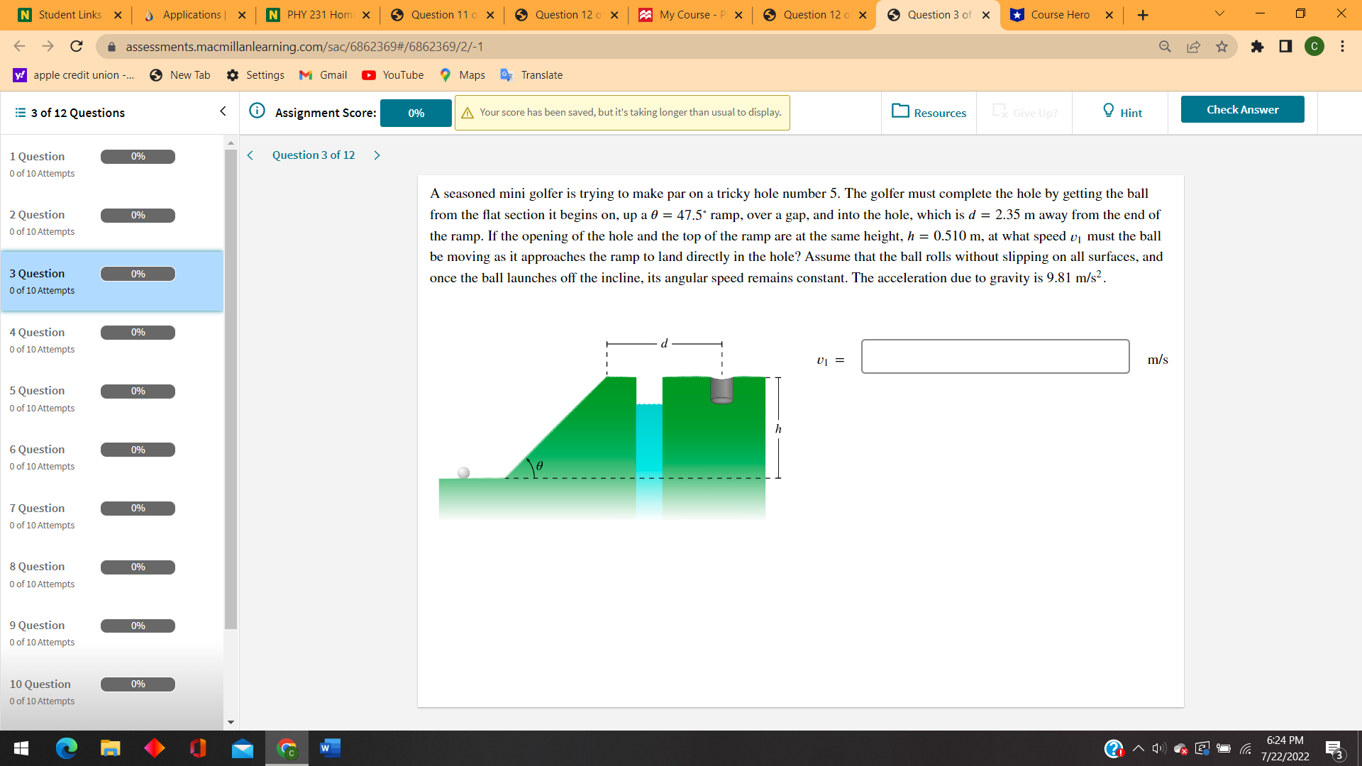 my = 20.5 kg and m2 = 10.7 kg are 2 Question