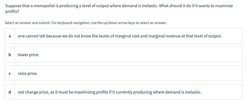 is lowered by 25%? Select an answer and submit. For keyboard navigation,