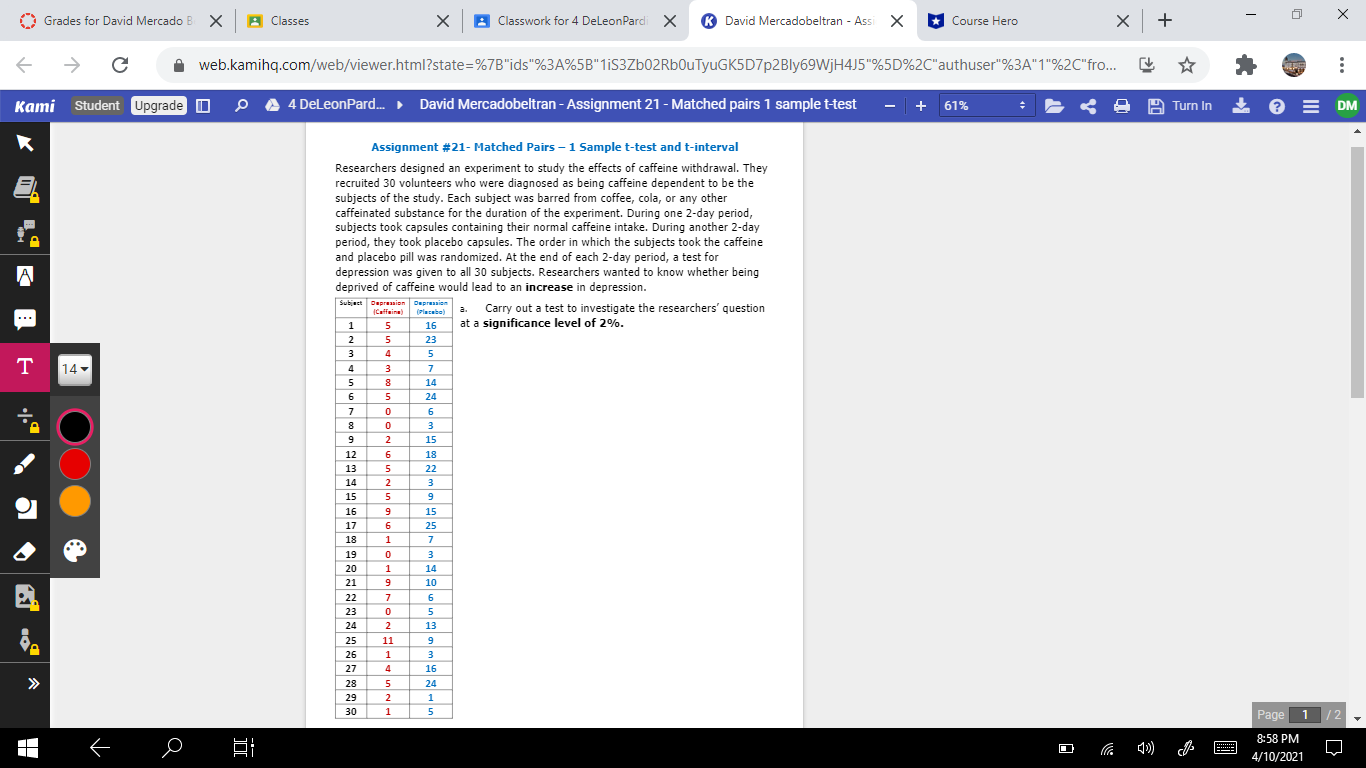 Hi does anyone understand this in statistics? ()Grades for David Mercado B