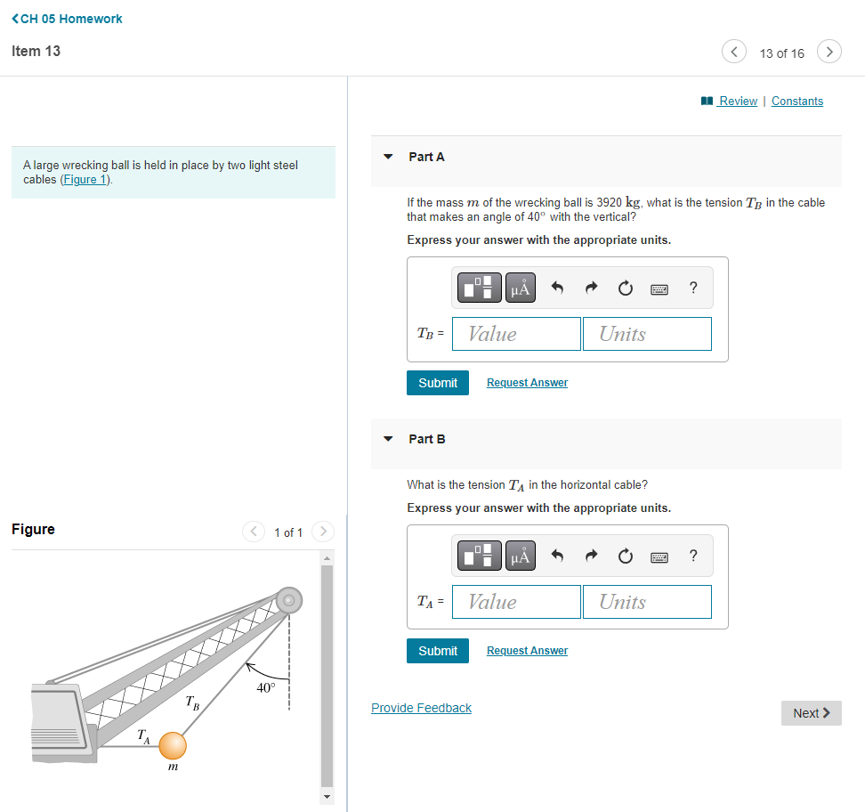 Answer C D 37.10 Provide Feedback Next > Review | Constants A