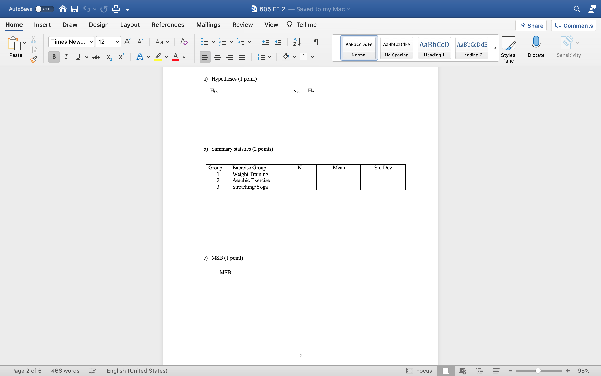 Styles Dictate Sensitivity Pane Q1. A clinical trial is run to assess