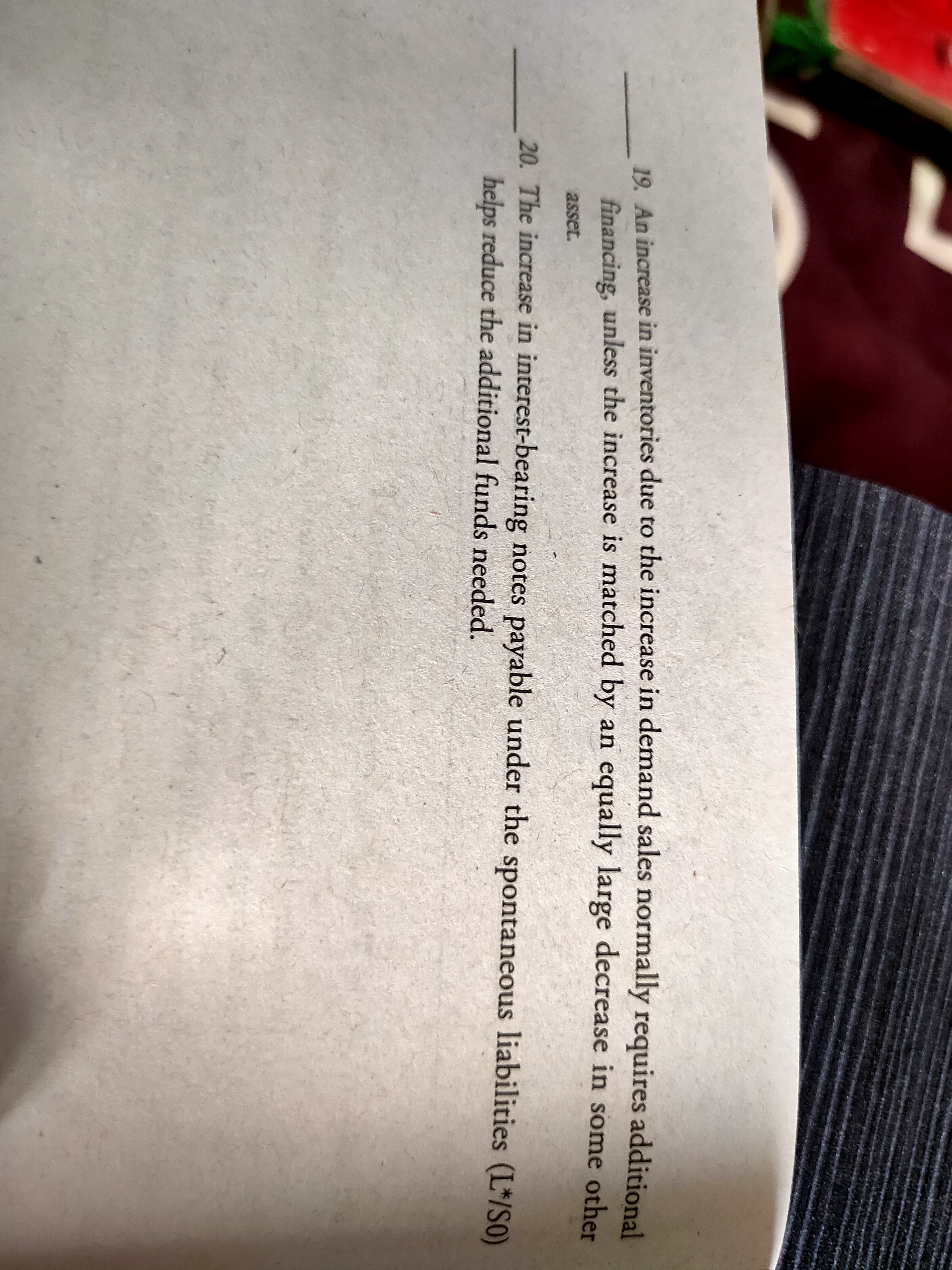 Budgeting Instruction: Write T if the statement is true and F if