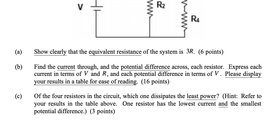 eguivalent resistance of the system is 3R. (6 points) Find the current