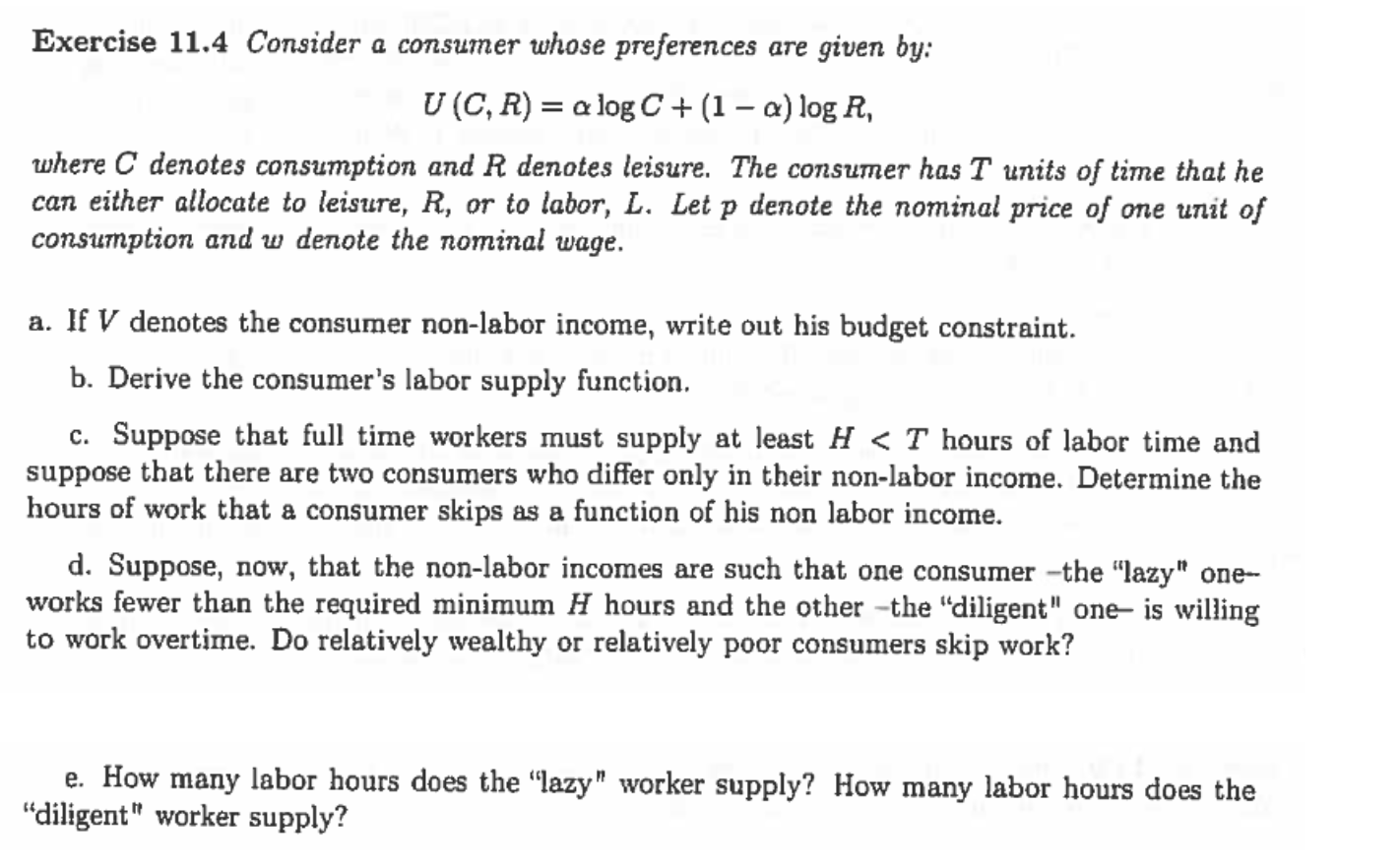 Thank you for your help Exercise 11.4 Consider a consumer whose preferences