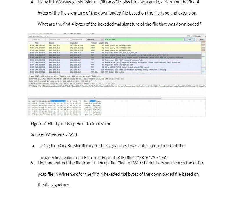 of the file signature of the downloaded file based on the file