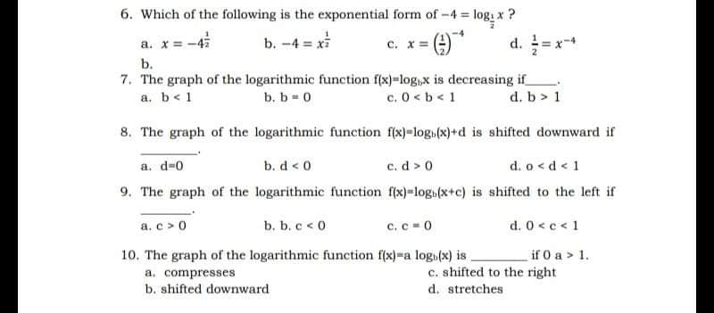 letter of the best answer. Write your answer in your notebook. 1.