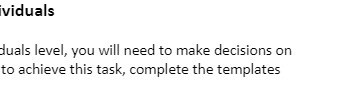 ividuals iuals level, you will need to make decisions on to achieve