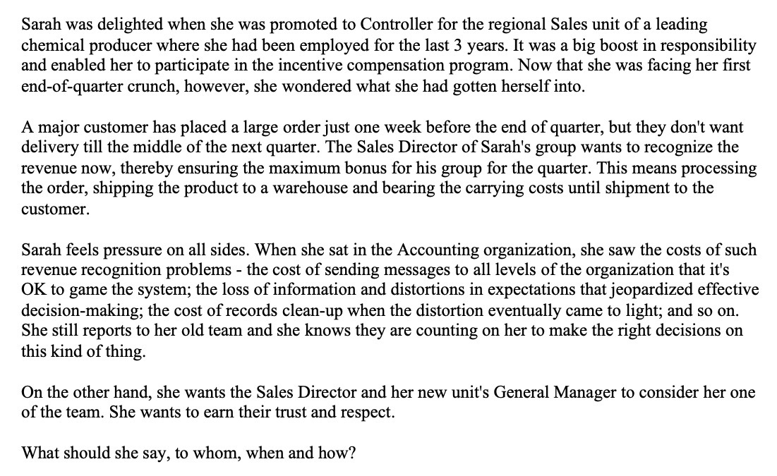 Sarah was delighted when she was promoted to Controller for the