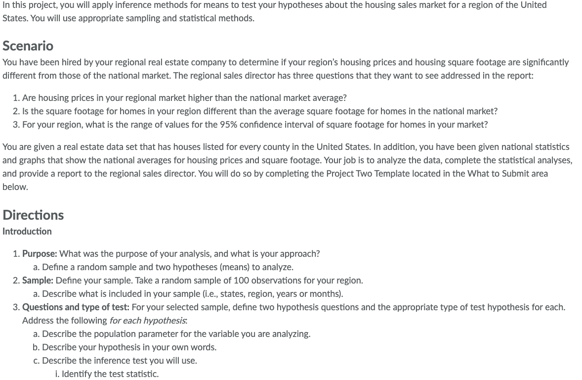 the United States. You will use appropriate sampling and statistical methods. Scenario