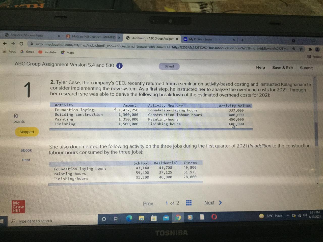 please solve and explain Services | Student Portal B M Graw