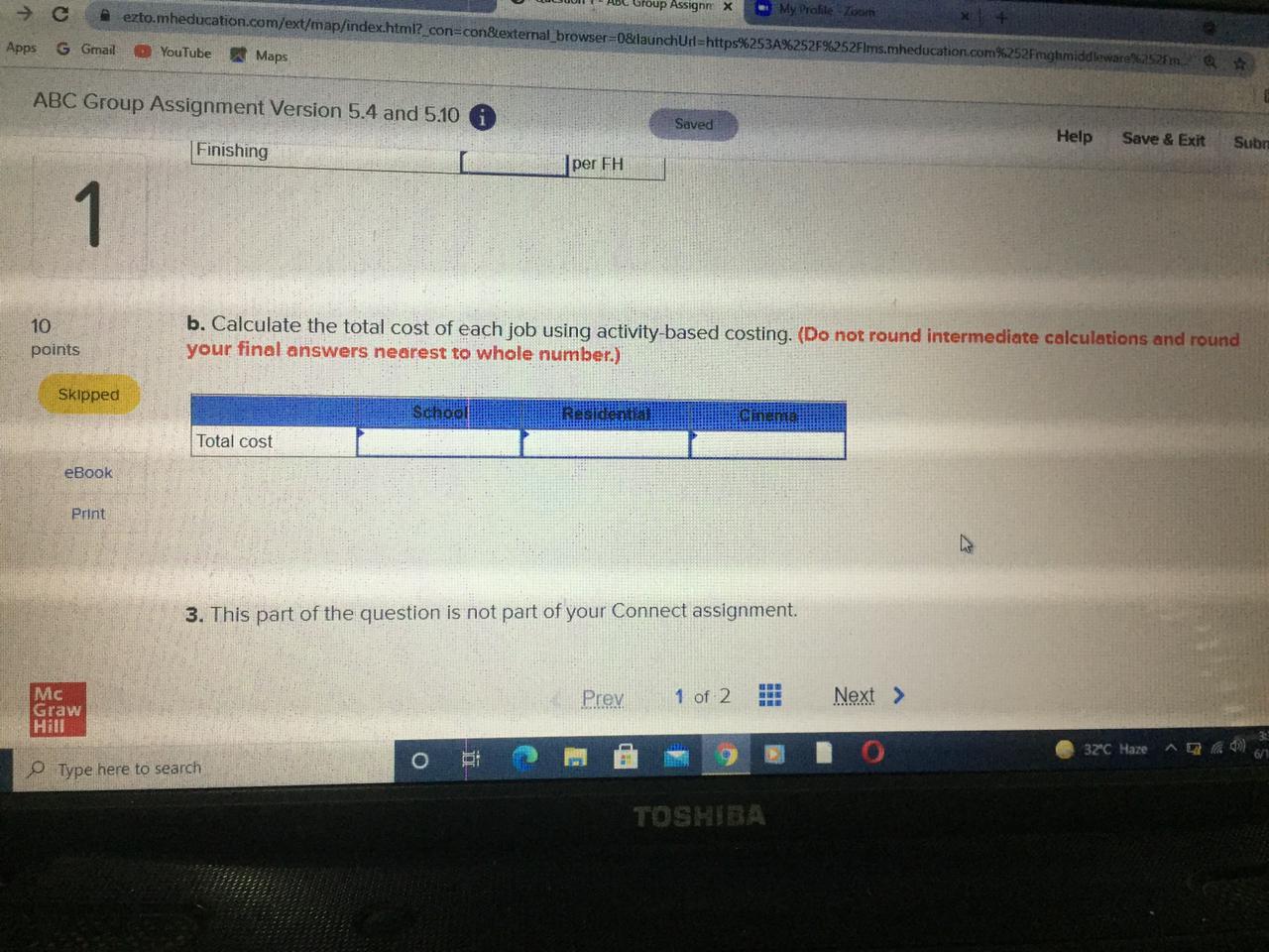 Hill Connect MGMT85 3 Question 1 - ABC Group Assignm x My