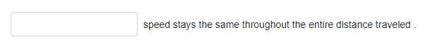 speed stays the same throughout the entire distance traveled
