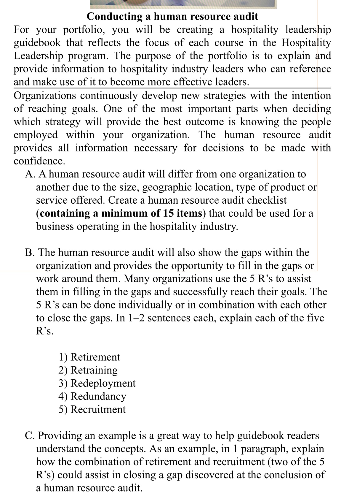  m .'r L'. .3 .... :3] Conducting a human resource audit