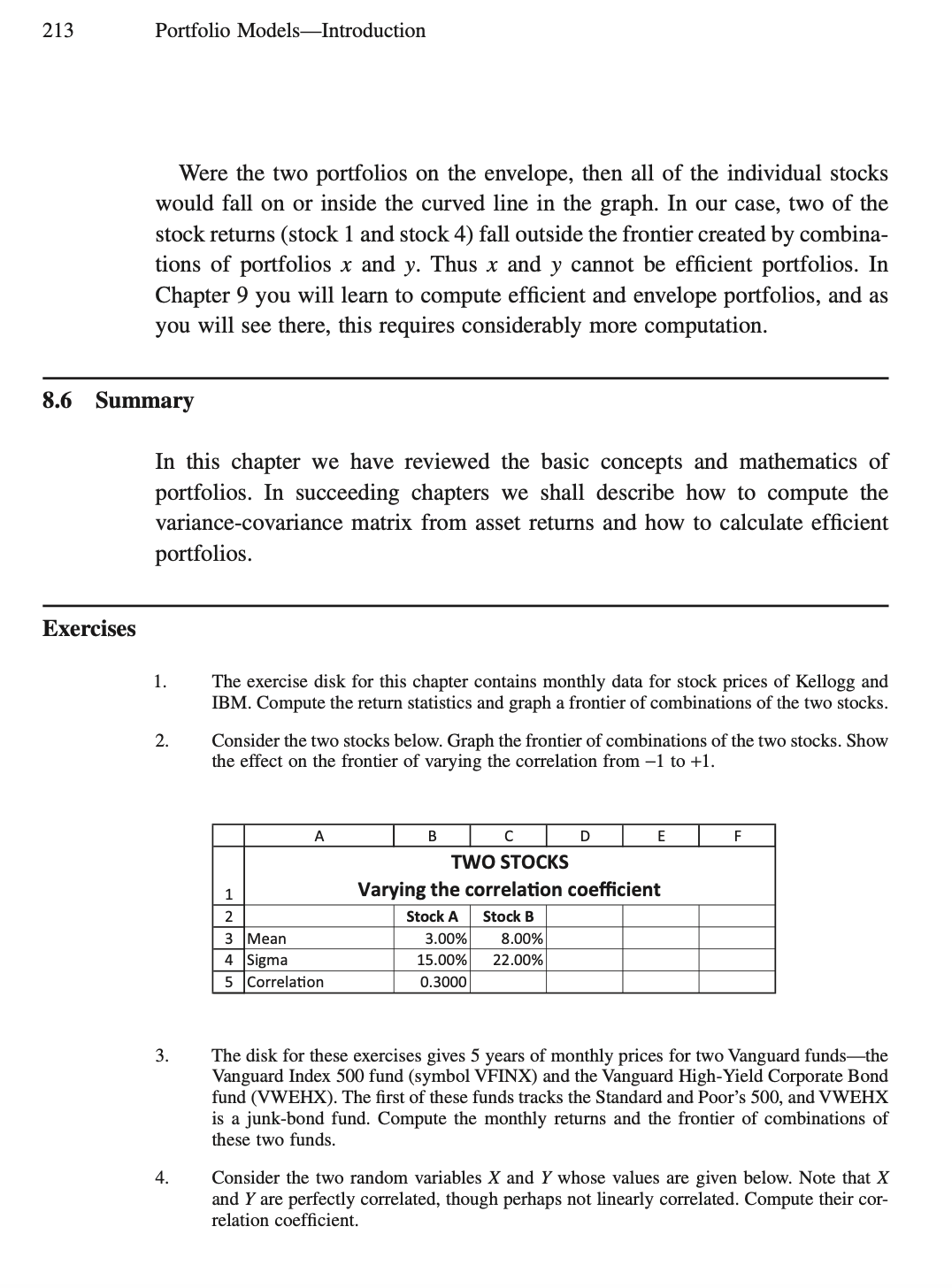 1 A FOUR-ASSET PORTFOLIO PROBLEM Mean Variance-covariance, S returns 2 E(r) 0.