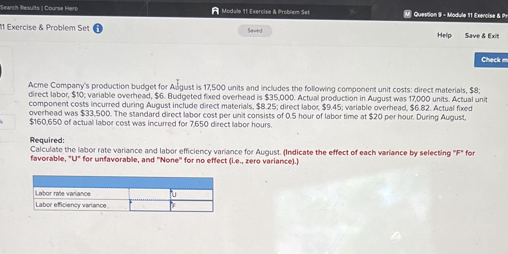  Search Results | Course Hero Module 11 Exercise & Problem Set