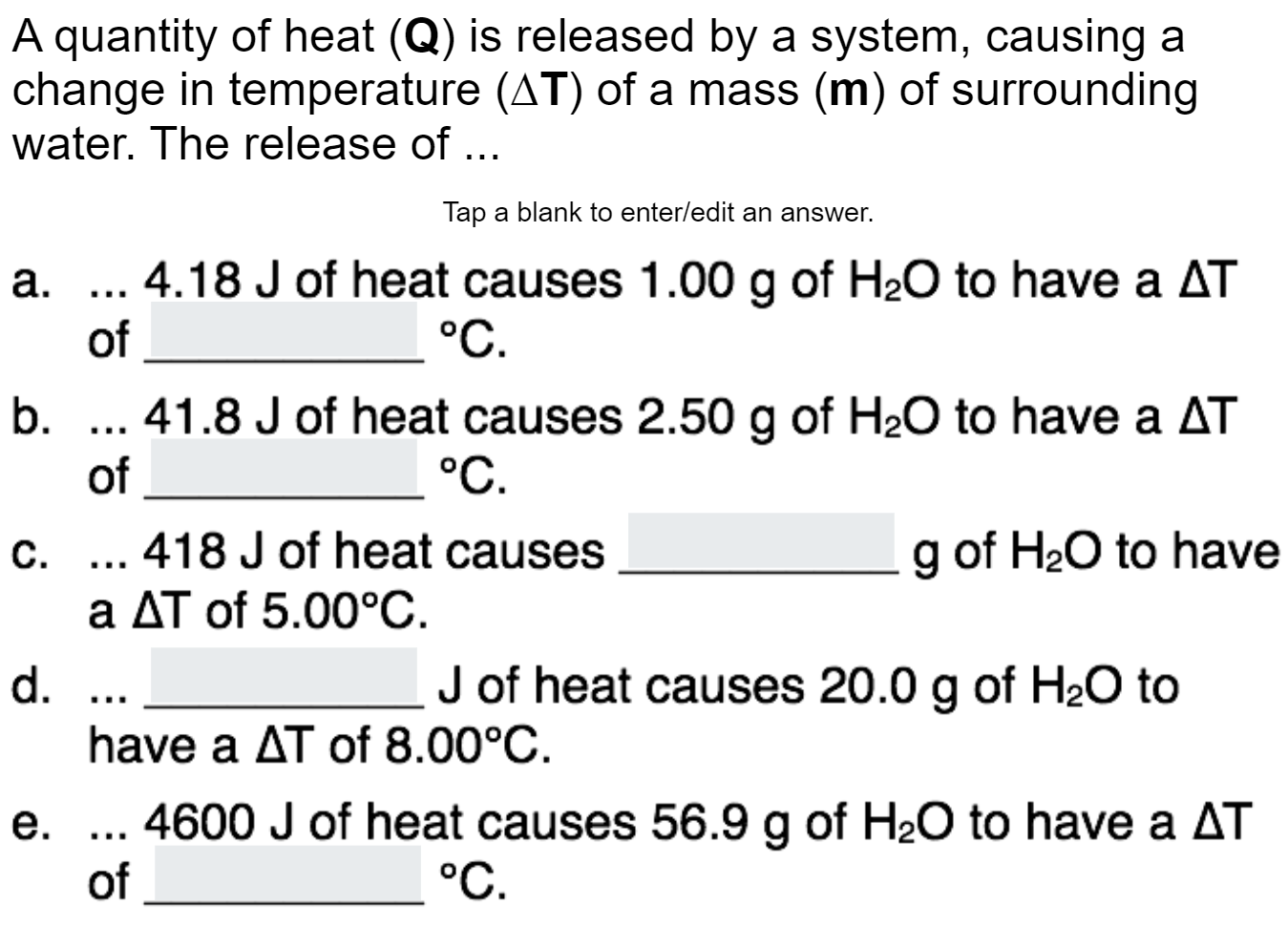 I need help solving and completing the following tables and equations. I'm