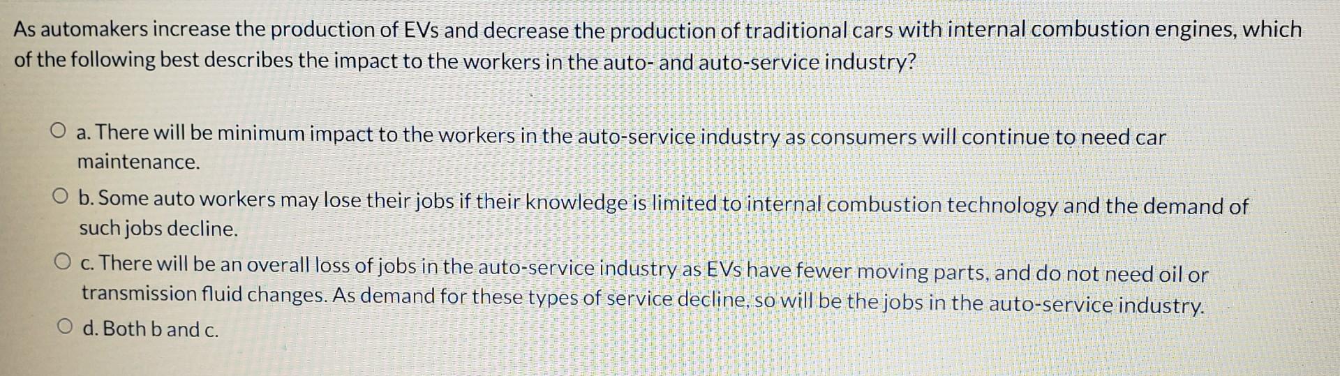 of traditional cars with internal combustion engines, which of the following best