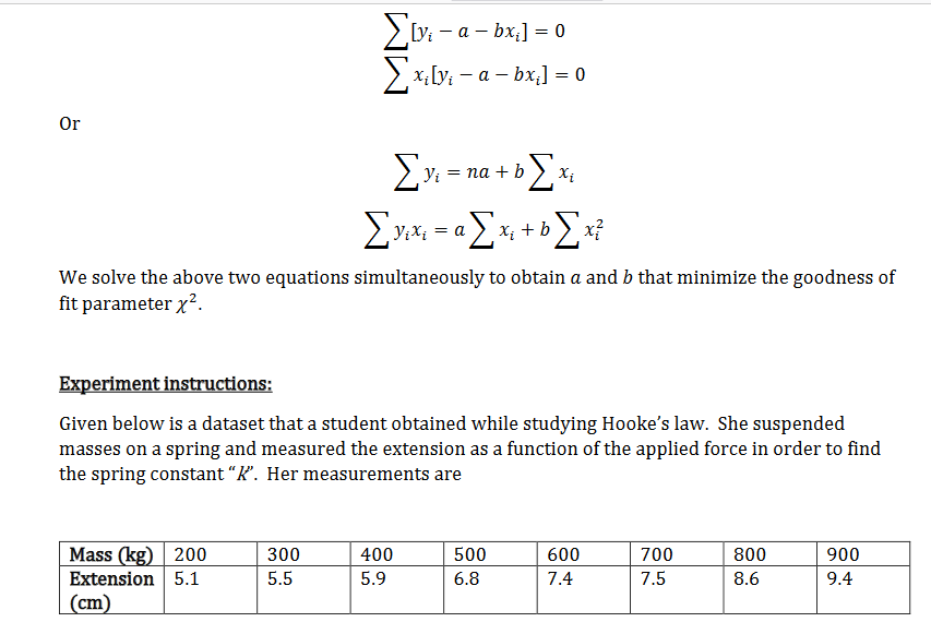 To determine the 2 probability and the fitting parameters for a
