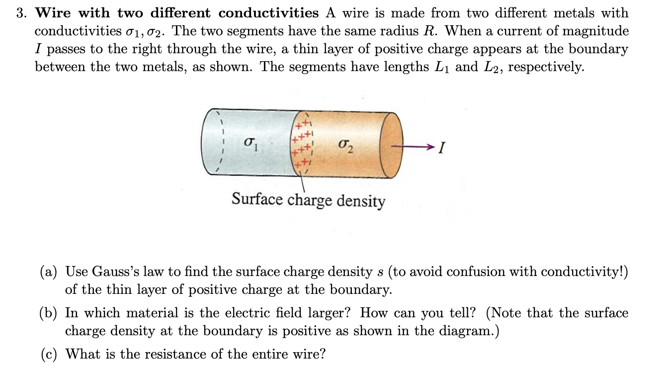 two different metals with conductivities 01, 02. The two segments have the