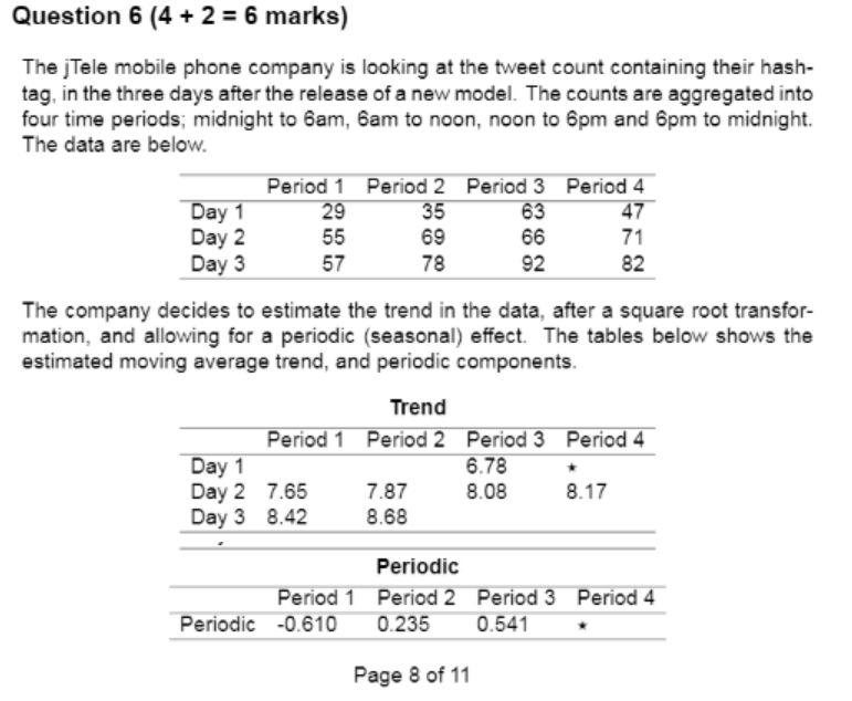 Question 6 (4 + 2 = 6 marks) The jTolo mobilo