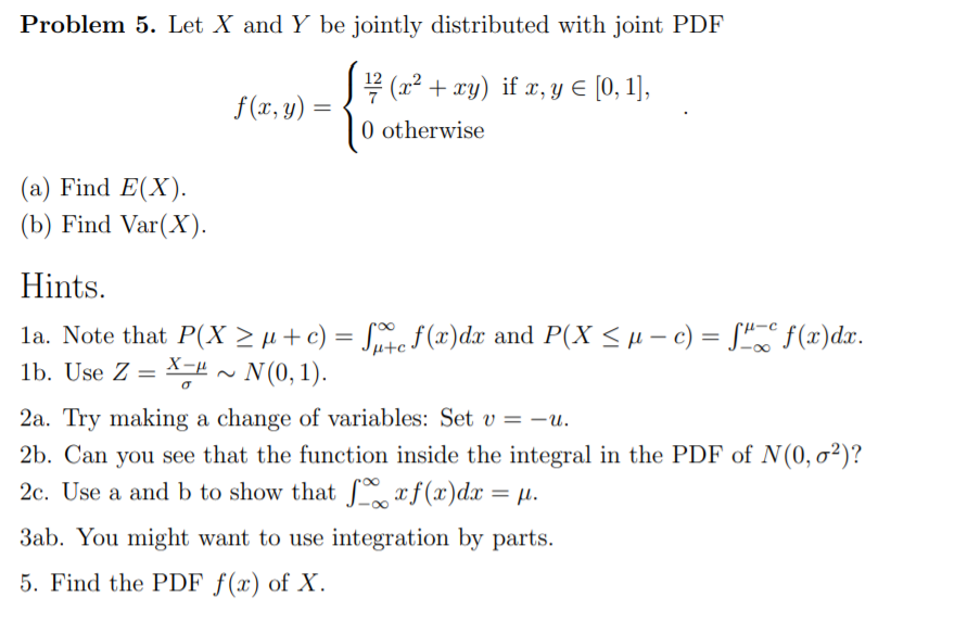 PDF 2(x2 + xy) if x, y e [0, 1], f(x, y)