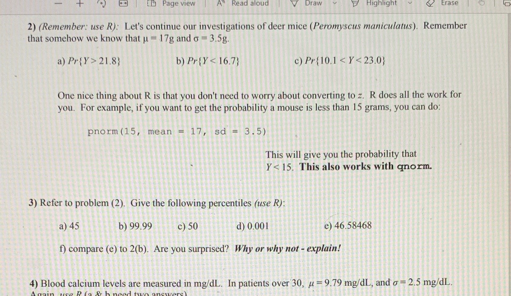 Question number 3? D Page view A Read aloud Draw Highlight Erase
